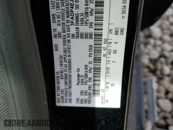 2018 Ford Fiesta SE with VIN 3FADP4EJ9JM140719, listed as a Copart auction lot 48175455 with 157,672 mi miles and Salvage Title. Bid and sale history available at DreamBid. Image 12.
