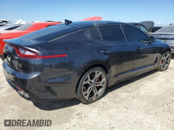 2021 Kia Stinger GT2 with VIN KNAE55LC5M6088344, listed as a Copart auction lot 74608634 with 34,174 mi miles and Non Repairable. Bid and sale history available at carsss.com. Image 3.