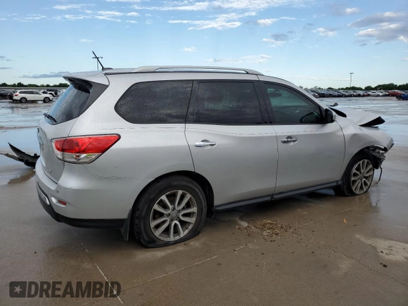 2014 Nissan Pathfinder S with VIN 5N1AR2MN7EC704256, listed as a Copart auction lot 53566225 with 112,652 mi miles and Salvage Title. Bid and sale history available at carsss.com. Image 3.