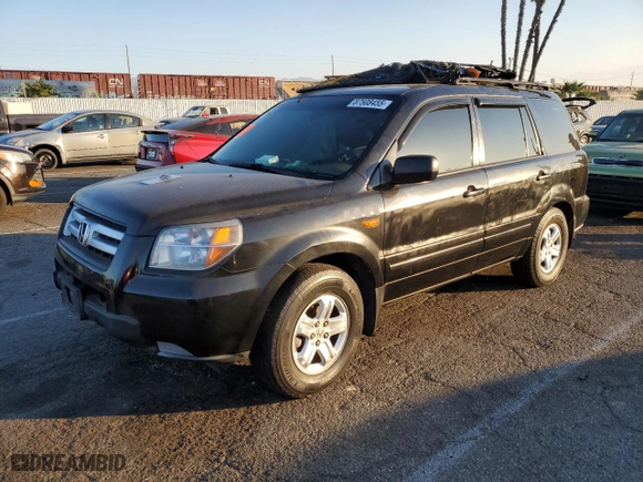 2007 Honda Pilot LX with VIN 5FNYF181X7B008882, listed as a Copart auction lot 87508455 with 0 mi miles and Salvage Title. Bid and sale history available at carsss.com. Image 1.