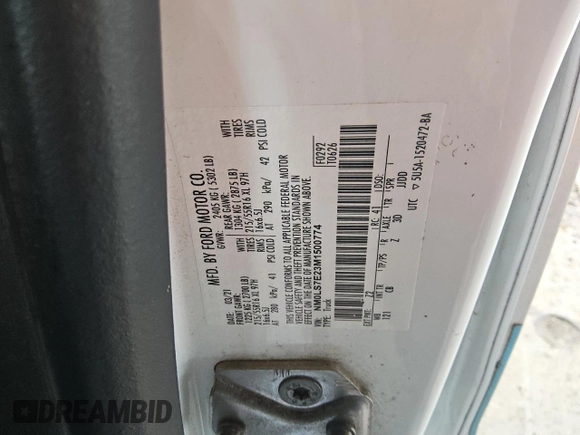 2021 Ford Transit Connect XL z VIN NM0LS7E23M1500774, wystawiony jako Copart lot #49097595 z przebiegiem 113 314 mil mil oraz Czysty tytuł • Clean title. Historia ofert i sprzedaży dostępna na DreamBid. Obrazek 13.