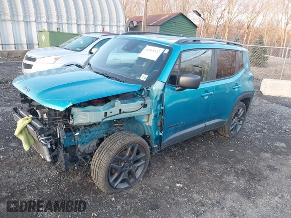 2021 Jeep Renegade Latitude with VIN ZACNJDBB7MPM53764, listed as a IAAI auction lot 41364522 with 58,457 mi miles. Bid and sale history available at carsss.com. Image 17.