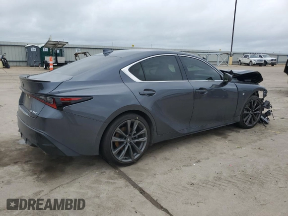 2023 Lexus IS 350 F Sport with VIN JTHGZ1B23P5068846, listed as a Copart auction lot 51160415 with 10,279 mi miles and Salvage title. Bid and sale history available at DreamBid. Image 3.