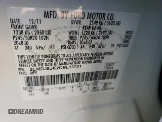 2012 Lincoln MKX with VIN 2LMDJ8JK2CBL13731, listed as a Copart auction lot 47603885 with 171,251 mi miles and Salvage Title. Bid and sale history available at DreamBid. Image 13.