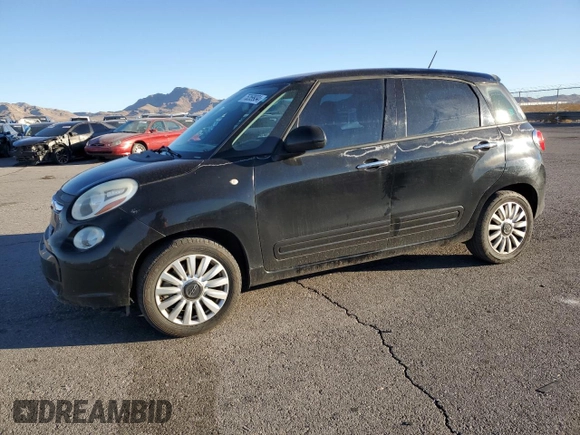2014 FIAT 500L Easy with VIN ZFBCFABH7EZ011250, listed as a Copart auction lot 75269934 with 117,998 mi miles and Salvage Title. Bid and sale history available at carsss.com. Image 1.