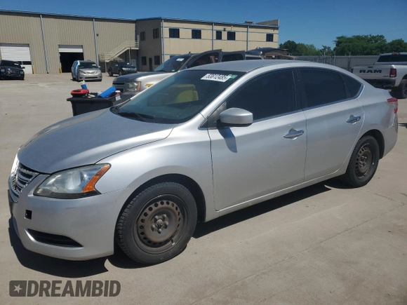 2015 Nissan Sentra SV with VIN 3N1AB7APXFY243996, listed as a Copart auction lot 53812485 with 158,382 mi miles and Clean Title. Bid and sale history available at carsss.com. Image 1.
