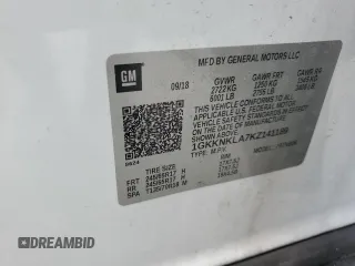 2019 GMC Acadia SLE z VIN 1GKKNKLA7KZ141189, wystawiony jako Copart lot #54205435 z przebiegiem 159 148 mil mil oraz Szkoda całkowita • Salvage title. Historia ofert i sprzedaży dostępna na DreamBid. Obrazek 13.