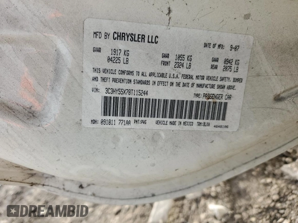 2008 Chrysler PT Cruiser with VIN 3C3HY55X78T115244, listed as a Copart auction lot 79125344 with 153,275 mi miles and Salvage Title. Bid and sale history available at DreamBid. Image 12.