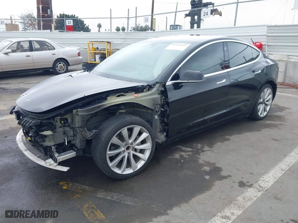 2018 Tesla Model 3 Long Range Battery with VIN 5YJ3E1EA4JF177966, listed as a IAAI auction lot 41920453 with 115,585 mi miles. Bid and sale history available at carsss.com. Image 21.