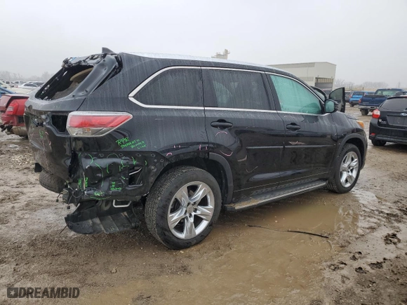 2015 Toyota Highlander Limited with VIN 5TDDKRFH8FS206895, listed as a Copart auction lot 44182455 with 85,927 mi miles and Salvage Title. Bid and sale history available at carsss.com. Image 3.