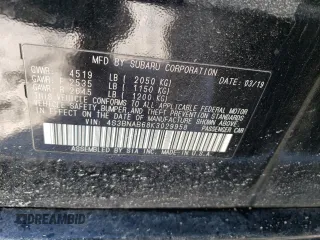 2019 Subaru Legacy with VIN 4S3BNAB68K3029958, listed as a Copart auction lot 46089265 with 56,621 mi miles and Salvage Title. Bid and sale history available at carsss.com. Image 14.