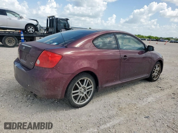 2007 Scion tC Spec with VIN JTKDE167870154942, listed as a Copart auction lot 61836675 with 186,257 mi miles and Salvage title. Bid and sale history available at DreamBid. Image 3.