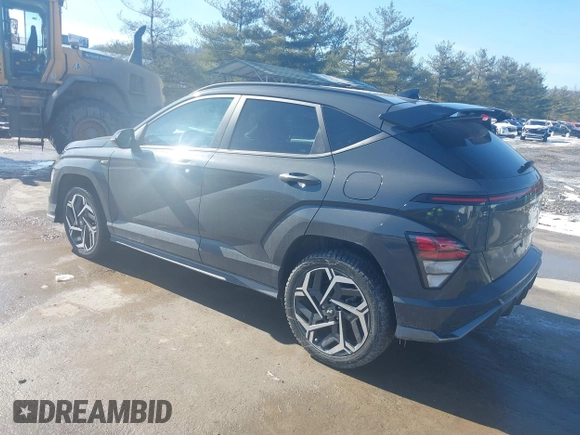 2024 Hyundai Kona N Line with VIN KM8HACA34RU034714, listed as a IAAI auction lot 41561923 with 15,137 mi miles. Bid and sale history available at carsss.com. Image 3.