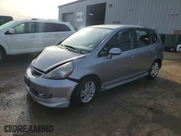 2007 Honda Fit Sport with VIN JHMGD38637S012380, listed as a Copart auction lot 48579455 with 149,907 mi miles and Salvage Title. Bid and sale history available at carsss.com. Image 1.