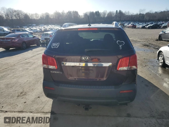 2013 Kia Sorento LX with VIN 5XYKT3A63DG361839, listed as a Copart auction lot 49459425 with Not provided miles and Salvage title. Bid and sale history available at DreamBid. Image 6.