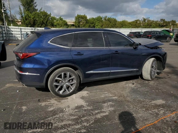 2023 Acura MDX w/Technology Package with VIN 5J8YD9H4XPL005638, listed as a Copart auction lot 85128684 with 24,850 mi miles and Salvage Title. Bid and sale history available at carsss.com. Image 3.