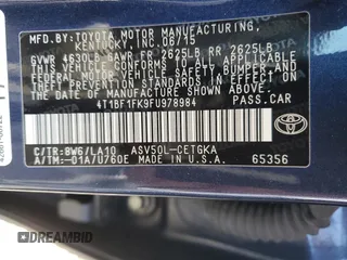 2015 Toyota Camry XLE with VIN 4T1BF1FK9FU978984, listed as a Copart auction lot 48660865 with 77,564 mi miles and Clean Title. Bid and sale history available at DreamBid. Image 12.
