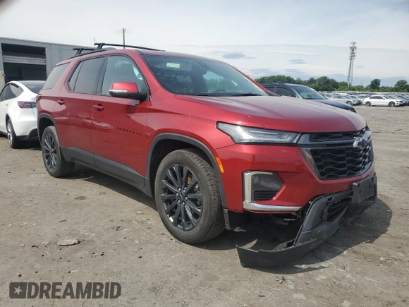 2023 Chevrolet Traverse RS z VIN 1GNEVJKW5PJ226688, wystawiony jako Copart lot #56723925 z przebiegiem 53 118 mil mil oraz Szkoda całkowita • Salvage title. Historia ofert i sprzedaży dostępna na DreamBid. Obrazek 4.