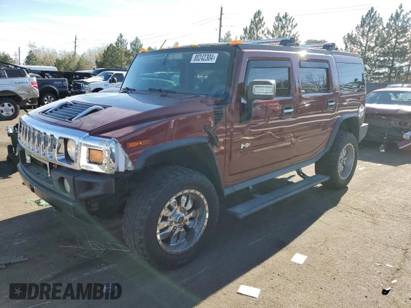 2003 Hummer H2 with VIN 5GRGN23U93H149294, listed as a Copart auction lot 80242304 with 199,675 mi miles and Salvage Title. Bid and sale history available at carsss.com. Image 1.