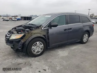 2015 Honda Odyssey LX with VIN 5FNRL5H29FB009680, listed as a Copart auction lot 54065515 with 109,446 mi miles and Salvage Title. Bid and sale history available at carsss.com. Image 1.