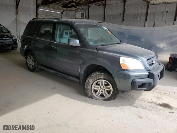 2004 Honda Pilot EX with VIN 2HKYF18504H552856, listed as a Copart auction lot 49385025 with 0 mi miles and Salvage Title. Bid and sale history available at carsss.com. Image 4.