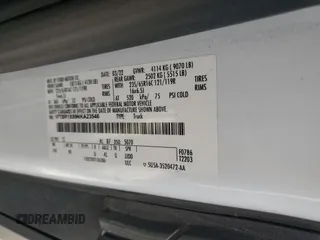 2022 Ford Transit Cargo с VIN 1FTBR1X89NKA23546, выставлен на аукционе Copart как лот 60380295 с пробегом 40 573 миль миль и Списание • Salvage title. История ставок и продаж доступна на DreamBid. Изображение 13.