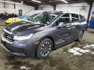2021 Honda Odyssey EX-L with VIN 5FNRL6H76MB008520, listed as a Copart auction lot 45881615 with 45,964 mi miles and Salvage Title. Bid and sale history available at DreamBid. Image 1.