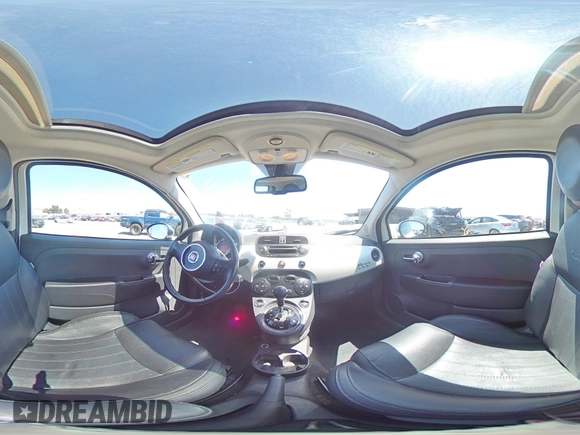 2012 FIAT 500 Lounge with VIN 3C3CFFCR5CT122857, listed as a Copart auction lot 64419545 with 97,605 mi miles and Salvage title. Bid and sale history available at DreamBid. Image 14.