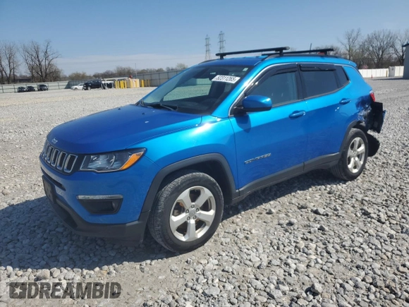 2017 Jeep Compass Latitude with VIN 3C4NJDBB6HT688786, listed as a Copart auction lot 52311265 with 89,282 mi miles and Salvage Title. Bid and sale history available at carsss.com. Image 1.