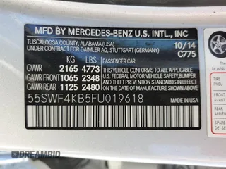 2015 Mercedes-Benz C-Class C 300 Luxury with VIN 55SWF4KB5FU019618, listed as a Copart auction lot 48504765 with 124,260 mi miles and Salvage Title. Bid and sale history available at carsss.com. Image 14.