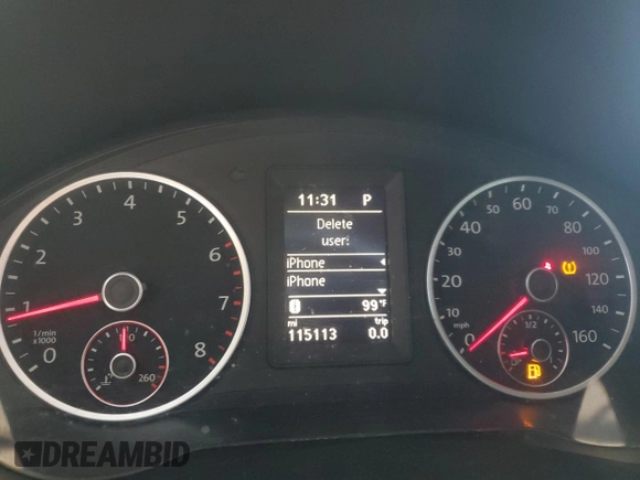 2013 Volkswagen Tiguan S with VIN WVGAV3AX8DW576243, listed as a Copart auction lot 62882635 with 115,113 mi miles and Clean title. Bid and sale history available at DreamBid. Image 9.