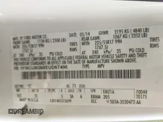 2014 Ford Escape SE с VIN 1FMCU9G95EUD67496, выставлен на аукционе IAAI как лот 42176620 с пробегом 145 573 миль миль и . История ставок и продаж доступна на DreamBid. Изображение 9.