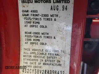 1994 Isuzu Rodeo LS z VIN 4S2CY58V2R4356432, wystawiony jako Copart lot #60352494 z przebiegiem 171 914 mil mil oraz Szkody całkowita. Historia ofert i sprzedaży dostępna na DreamBid. Obrazek 15.