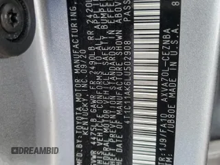 2020 Toyota Camry LE with VIN 4T1C11AK6LU502908, listed as a Copart auction lot 52788385 with 49,978 mi miles and Salvage Title. Bid and sale history available at carsss.com. Image 12.