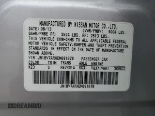 2014 Infiniti Q50 Premium with VIN JN1BV7ARXEM691878, listed as a Copart auction lot 56767475 with 151,257 mi miles and Clean title. Bid and sale history available at DreamBid. Image 12.