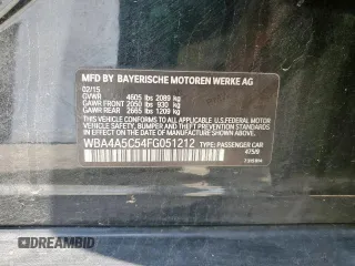 2015 BMW 4 Series 428i z VIN WBA4A5C54FG051212, wystawiony jako Copart lot #59479495 z przebiegiem 126 497 mil mil oraz Szkoda całkowita • Salvage title. Historia ofert i sprzedaży dostępna na DreamBid. Obrazek 12.