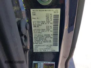 2020 Nissan Frontier S with VIN 1N6ED0CE1LN714130, listed as a IAAI auction lot 42027428 with 61,421 mi miles and . Bid and sale history available at DreamBid. Image 9.