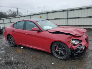 2019 Alfa Romeo Giulia Ti Sport with VIN ZARFANBN5K7608769, listed as a Copart auction lot 48581974 with 0 mi miles and Salvage Title. Bid and sale history available at carsss.com. Image 4.
