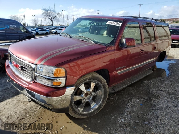 2002 GMC Yukon XL SLT with VIN 1GKEC16T92J256353, listed as a Copart auction lot 45550555 with 210,554 mi miles and Salvage Title. Bid and sale history available at carsss.com. Image 1.