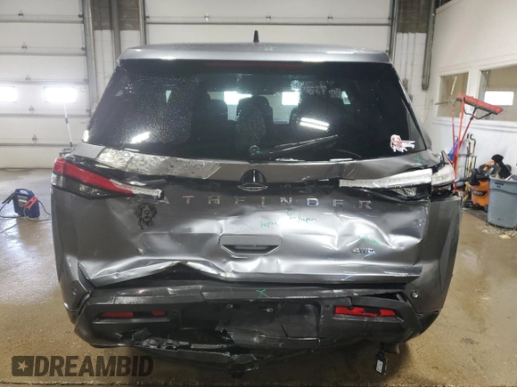 2023 Nissan Pathfinder S with VIN 5N1DR3AC0PC227940, listed as a Copart auction lot 47356705 with 21,338 mi miles and Salvage title. Bid and sale history available at DreamBid. Image 6.