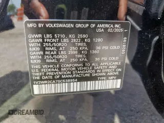2025 Volkswagen Atlas SE with VIN 1V2WR2CA7SC538954, listed as a Copart auction lot 60905935 with 3,191 mi miles and Clean title. Bid and sale history available at DreamBid. Image 13.