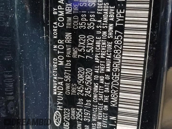 2024 Hyundai Palisade Calligraphy z VIN KM8R7DGE9RU682857, wystawiony jako Copart lot #55403015 z przebiegiem 10 608 mil mil oraz Szkoda całkowita • Salvage title. Historia ofert i sprzedaży dostępna na DreamBid. Obrazek 14.