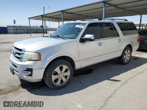 2015 Ford Expedition Max Platinum with VIN 1FMJK1MT6FEF33616, listed as a Copart auction lot 52948605 with 215,580 mi miles and Clean title. Bid and sale history available at DreamBid. Image 1.