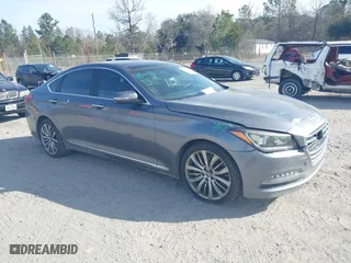 2015 Hyundai Genesis 5.0L with VIN KMHGN4JF5FU016220, listed as a IAAI auction lot 41686324 with 64,551 mi miles. Bid and sale history available at carsss.com. Image 1.