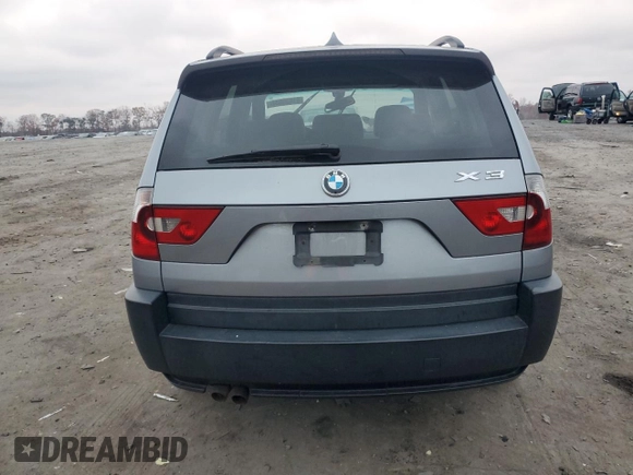 2005 BMW X3 2.5i with VIN WBXPA73465WC50680, listed as a Copart auction lot 81836634 with 0 mi miles and Salvage Title. Bid and sale history available at carsss.com. Image 6.