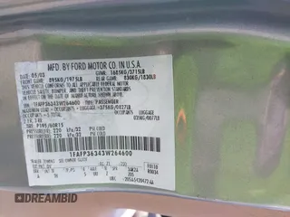 2003 Ford Focus SE Fleet с VIN 1FAFP36343W264600, выставлен на аукционе IAAI как лот 42509253 с пробегом 225 269 миль миль и . История ставок и продаж доступна на DreamBid. Изображение 9.
