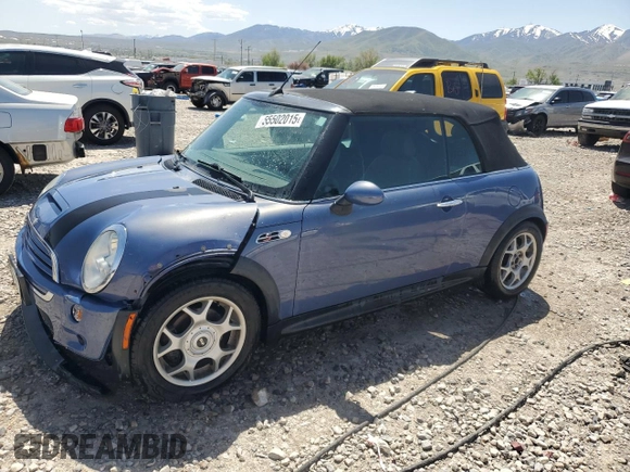 2007 MINI Convertible S z VIN WMWRH33577TL94482, wystawiony jako Copart lot #55502015 z przebiegiem 118 957 mil mil oraz Szkoda całkowita • Salvage title. Historia ofert i sprzedaży dostępna na DreamBid. Obrazek 1.