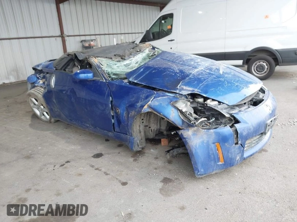 2005 Nissan 350Z Touring with VIN JN1AZ36A45M753058, listed as a IAAI auction lot 41563023 with 1 mi miles. Bid and sale history available at carsss.com. Image 1.