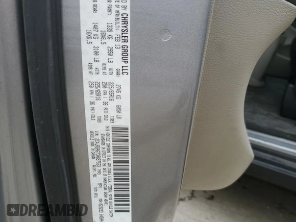 2013 Ram Cargo Van Tradesman with VIN 2C4JRGAG7DR697533, listed as a Copart auction lot 55309755 with 261,682 mi miles and Clean Title. Bid and sale history available at DreamBid. Image 13.