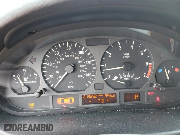 2000 BMW 3 Series 328i with VIN WBAAM5345YJR62026, listed as a Copart auction lot 75124934 with 213,252 mi miles and Salvage Title. Bid and sale history available at carsss.com. Image 9.